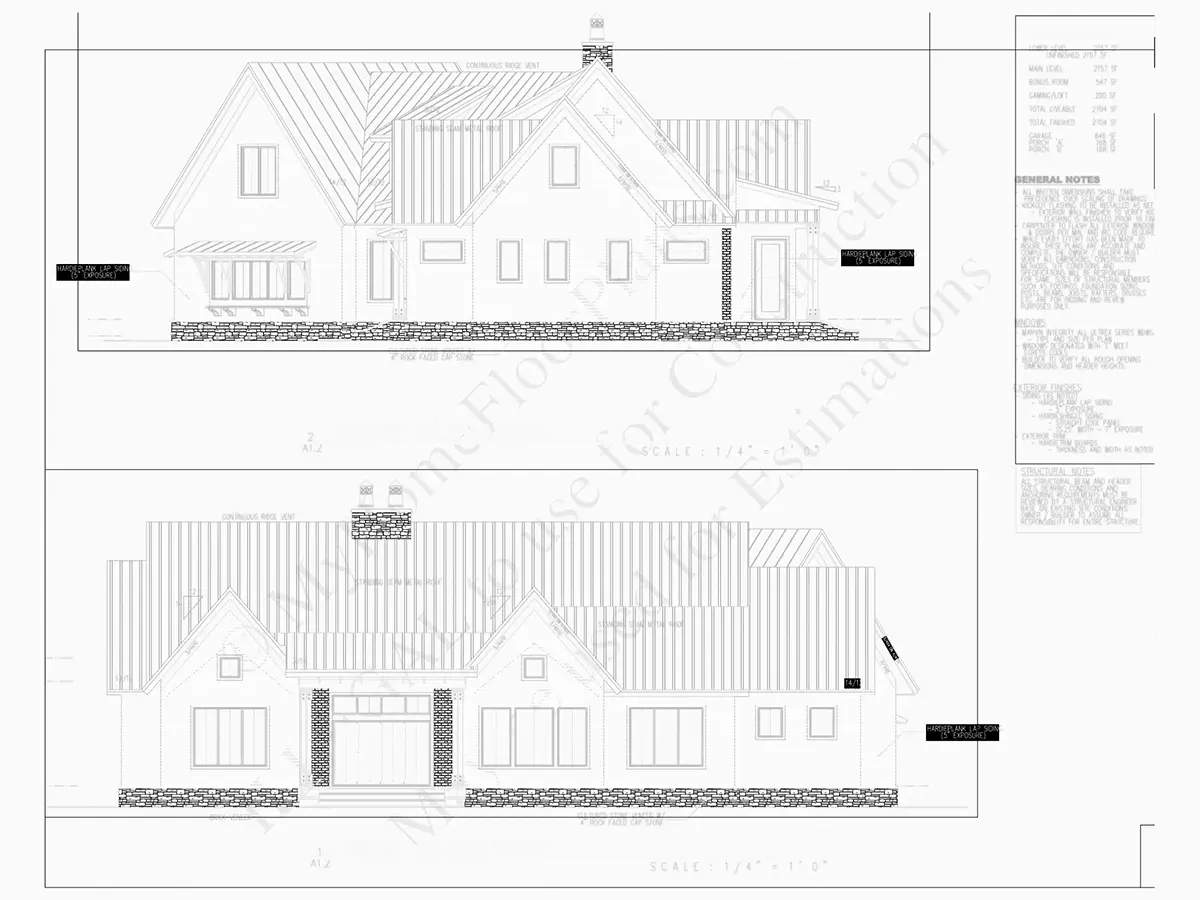 Mājas projekts ar mansardu 200 m²: 3 Guļamistabas, Darba istaba, 3 Vannasistabas, Atvērta virtuve, Garāža