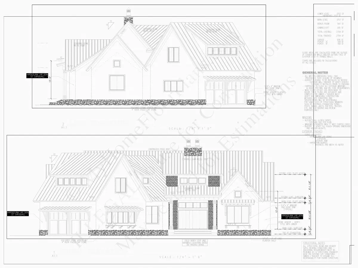 Mājas projekts ar mansardu 200 m²: 3 Guļamistabas, Darba istaba, 3 Vannasistabas, Atvērta virtuve, Garāža