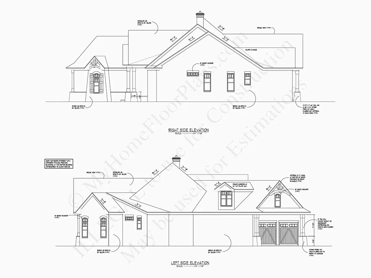 Vienstāva mājas projekts 301 m²: 4 Guļamistabas, Darba istaba, 4 Vannasistabas, Atvērta virtuve, Garāža