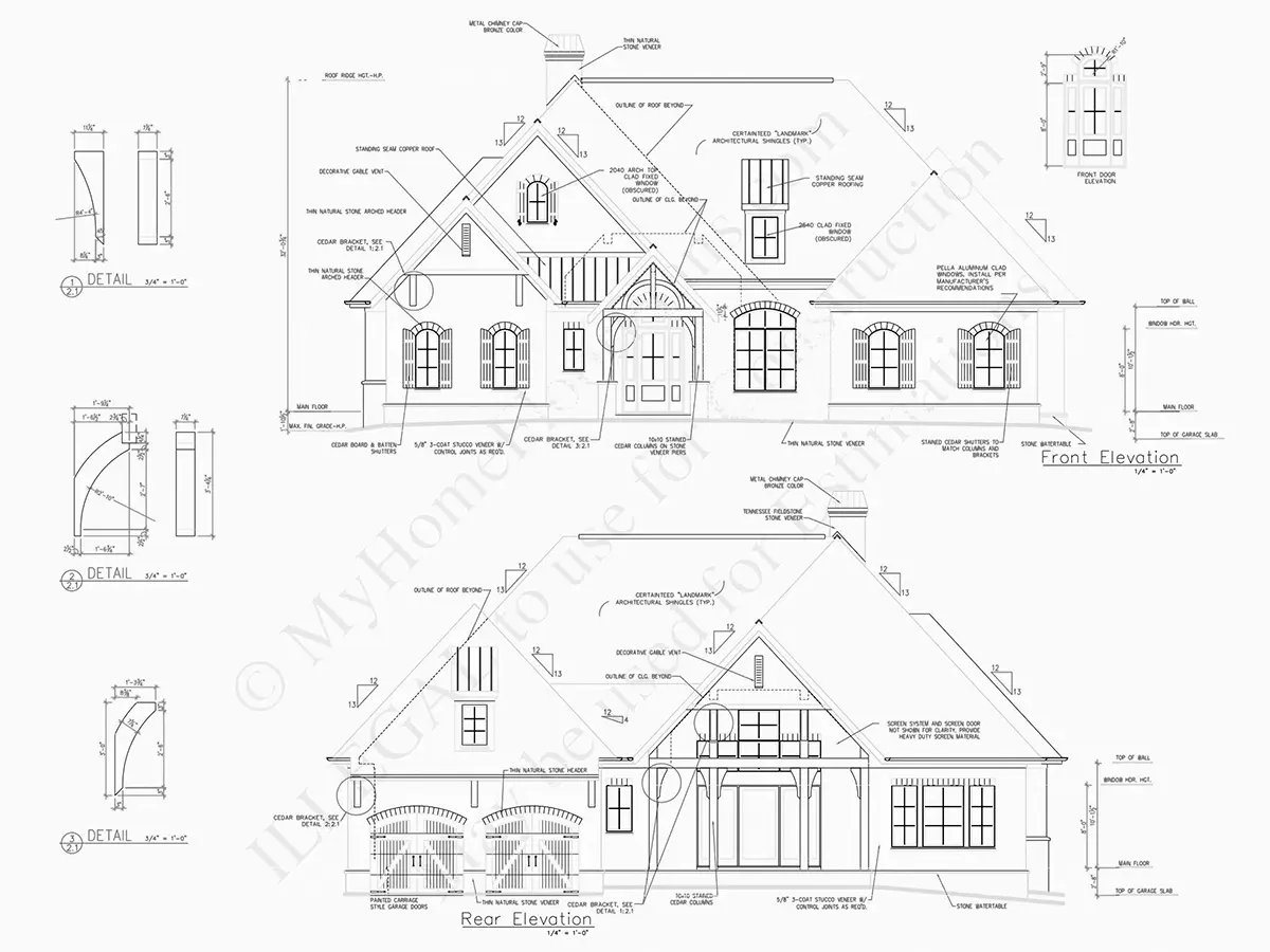Vienstāva mājas projekts 257 m²: 2 Guļamistabas, Darba istaba, 4 Vannasistabas, Atvērta virtuve, Garāža