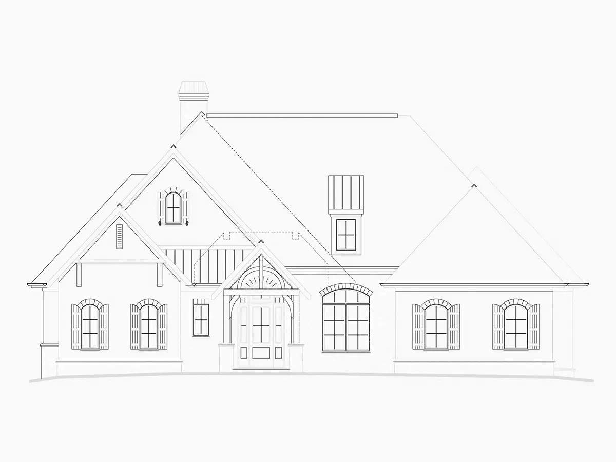 Vienstāva mājas projekts 257 m²: 2 Guļamistabas, Darba istaba, 4 Vannasistabas, Atvērta virtuve, Garāža