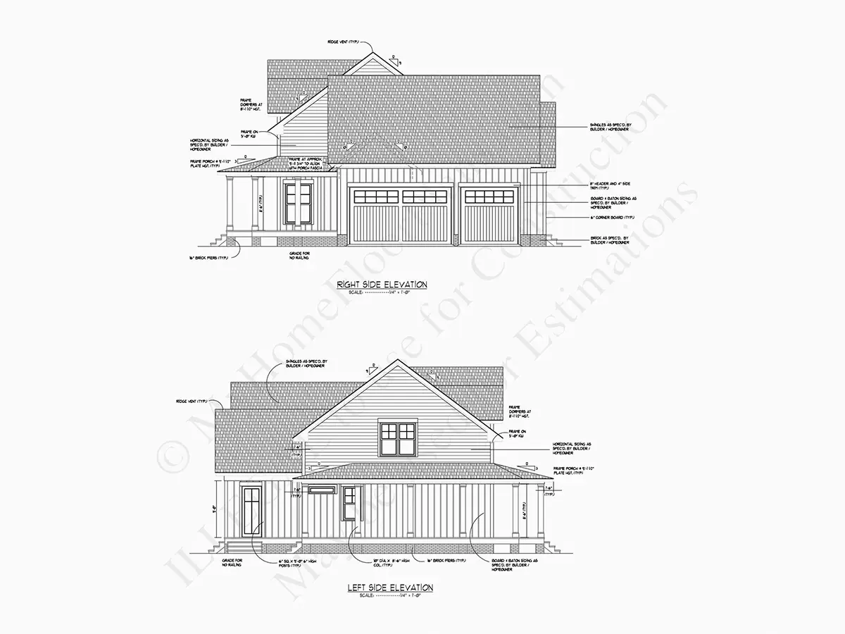 Mājas projekts ar mansardu 312 m²: 3 Guļamistabas, 4 Vannasistabas, Garāža