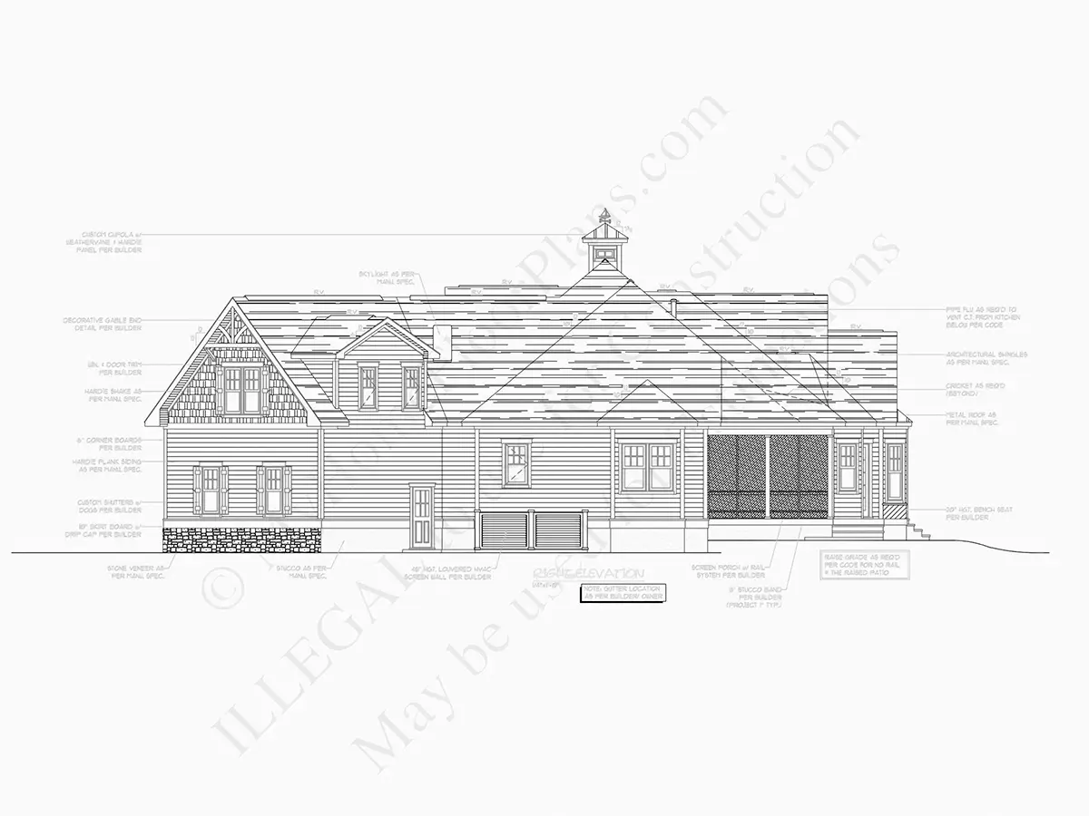 Mājas projekts ar mansardu 408 m²: 3 Guļamistabas, Darba istaba, 4 Vannasistabas, Atvērta virtuve, Garāža