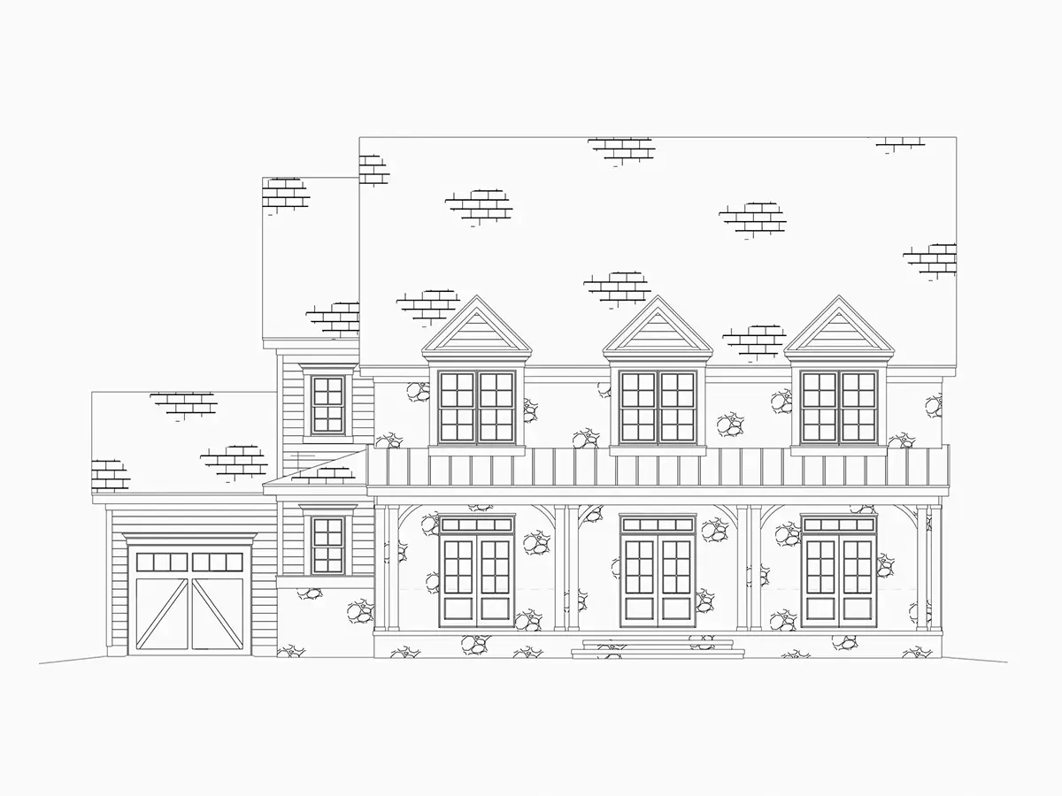 Divstāvu mājas projekts 409 m²: 5 Guļamistabas, Darba istaba, 6 Vannasistabas, Atvērta virtuve, Garāža