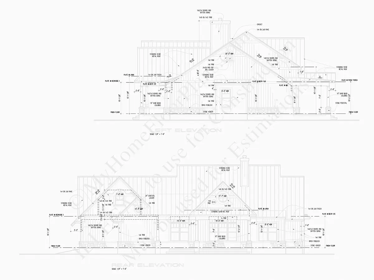 Mājas projekts ar mansardu 272 m²: 2 Guļamistabas, Darba istaba, 4 Vannasistabas, Atvērta virtuve, Garāža