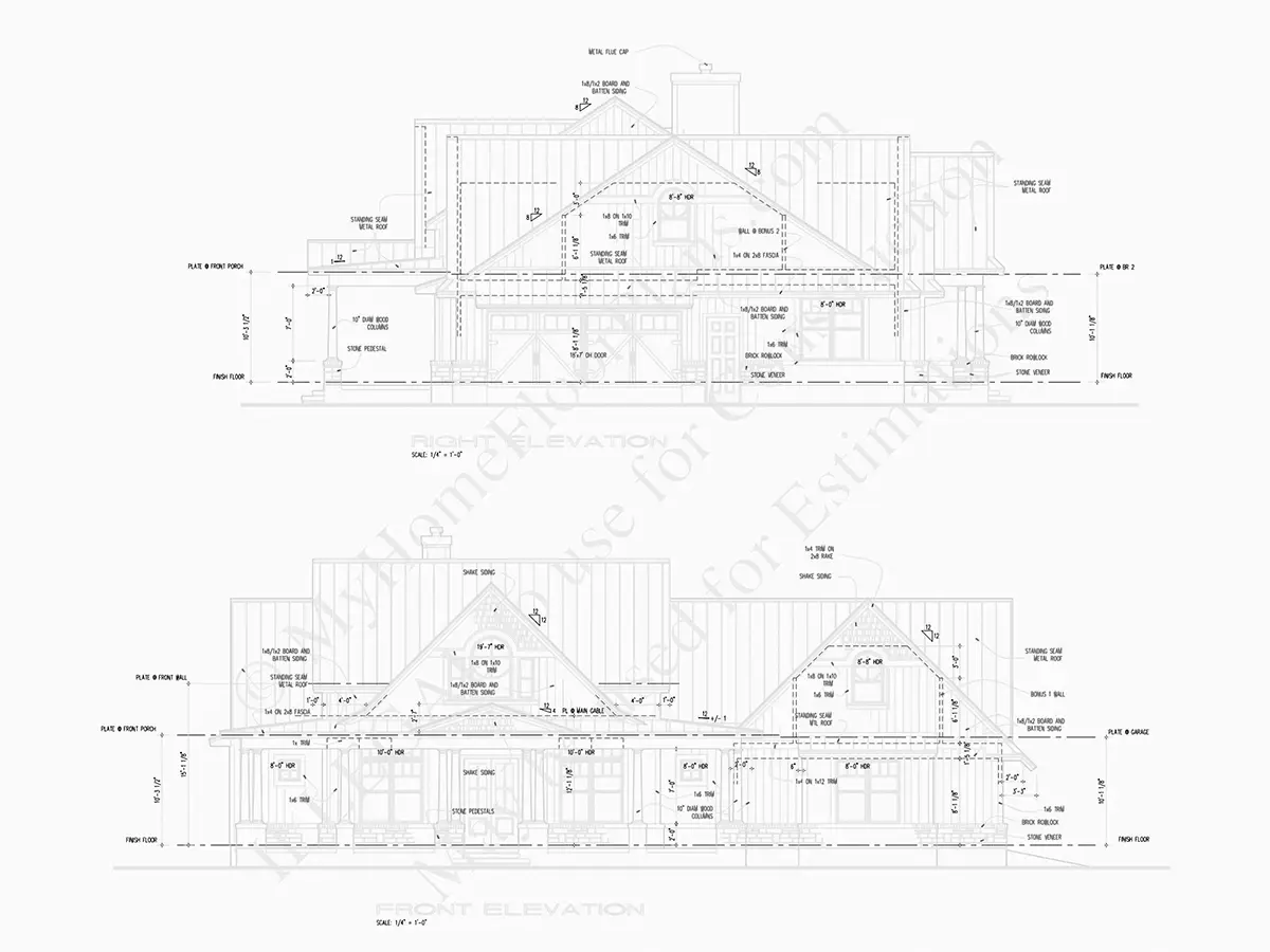 Mājas projekts ar mansardu 272 m²: 2 Guļamistabas, Darba istaba, 4 Vannasistabas, Atvērta virtuve, Garāža