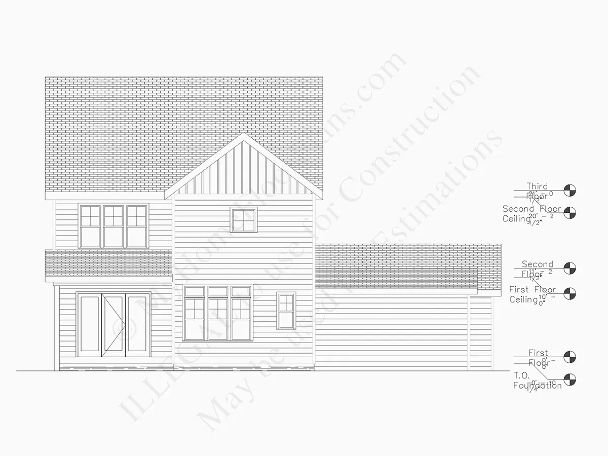 Divstāvu mājas projekts 237 m²: 4 Guļamistabas, Darba istaba, 5 Vannasistabas, Atvērta virtuve, Garāža