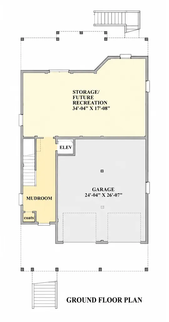 Pagrabs 9 – Trīsstāvu mājas projekts 60 m²: 4 Guļamistabas, 4 Vannasistabas, Atvērta virtuve, Garāža — 68193R