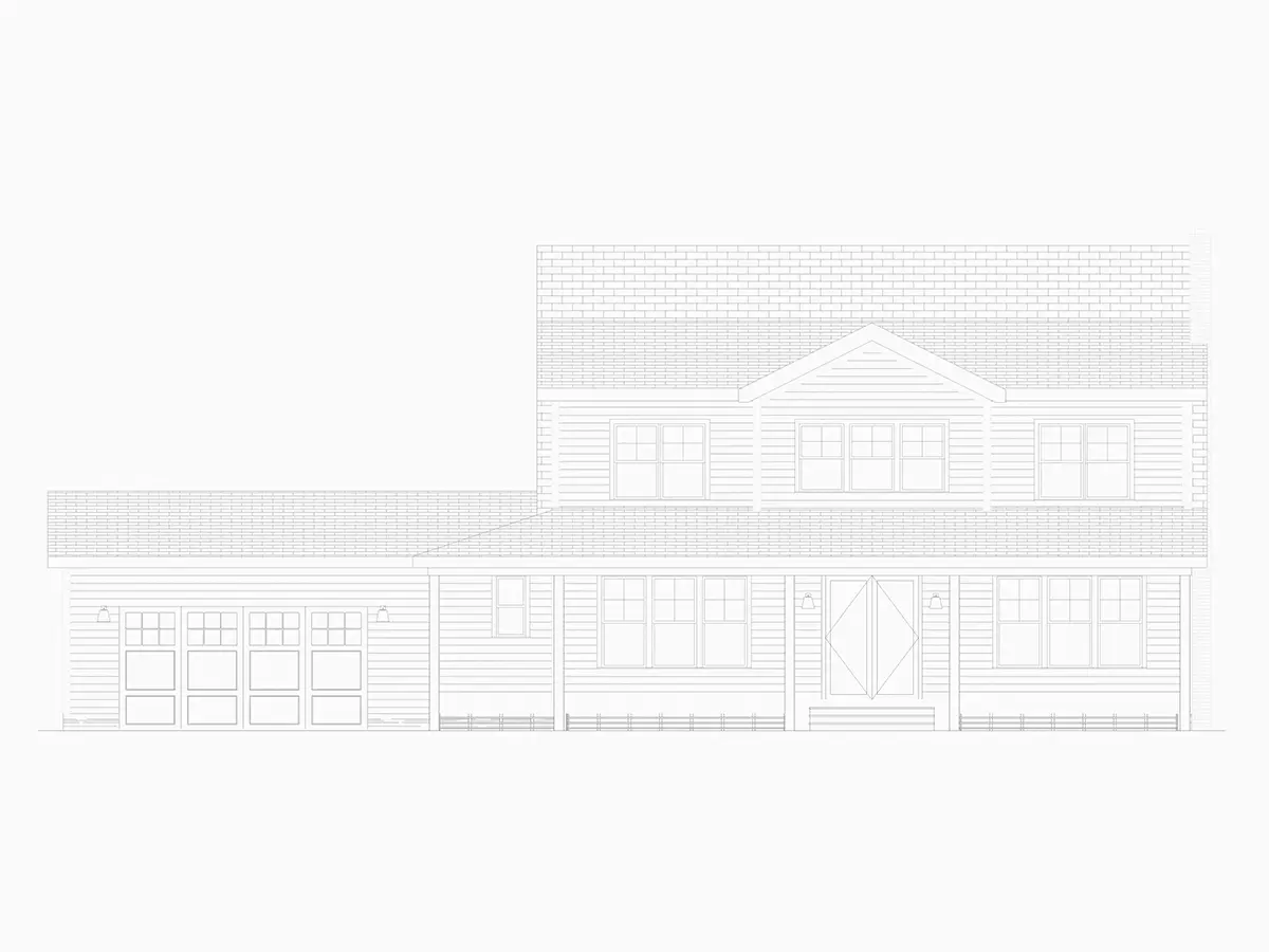 Fasādes 7 – Divstāvu mājas projekts 255 m²: 4 Guļamistabas, 4 Vannasistabas, Atvērta virtuve, Garāža — 39790R