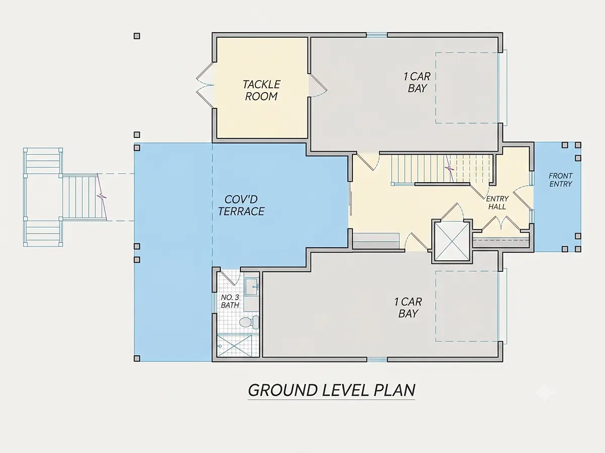 Pagrabs 7 – Trīsstāvu mājas projekts 336 m²: 4 Guļamistabas, 5 Vannasistabas, Atvērta virtuve, Garāža — 98833R