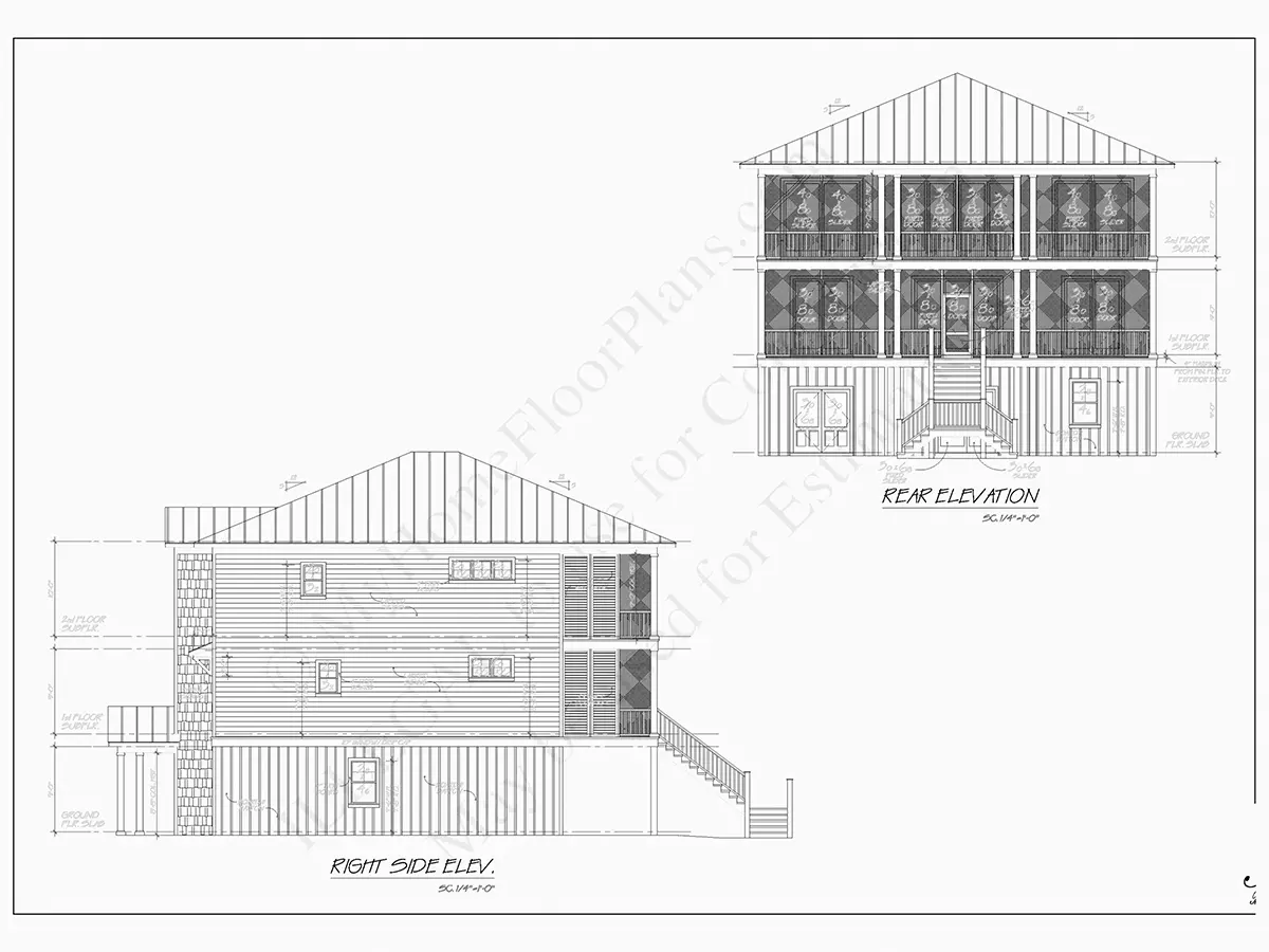 Fasādes 6 – Trīsstāvu mājas projekts 336 m²: 4 Guļamistabas, 5 Vannasistabas, Atvērta virtuve, Garāža — 98833R