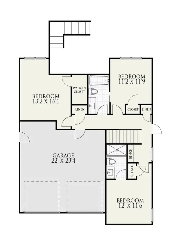 1. stāvs 18 – Divstāvu mājas projekts 197 m²: 4 Guļamistabas, 4 Vannasistabas, Atvērta virtuve, Garāža — 78787R