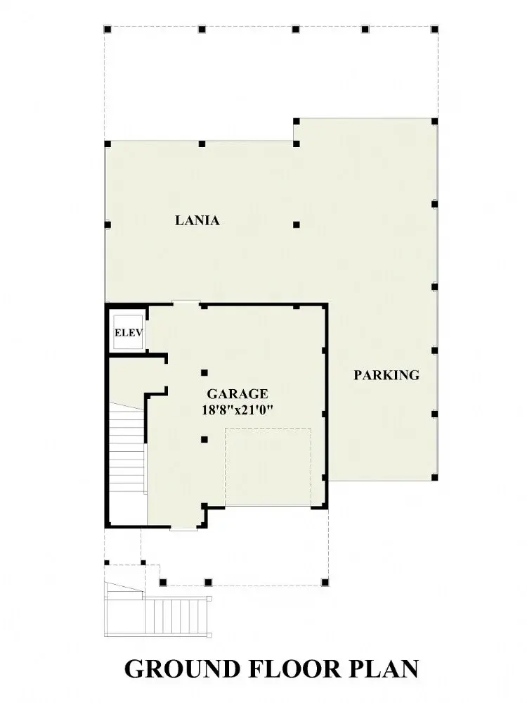 Pagrabs 9 – Trīsstāvu mājas projekts 273 m²: 3 Guļamistabas, Darba istaba, 3 Vannasistabas, Atvērta virtuve, Garāža — 34613R