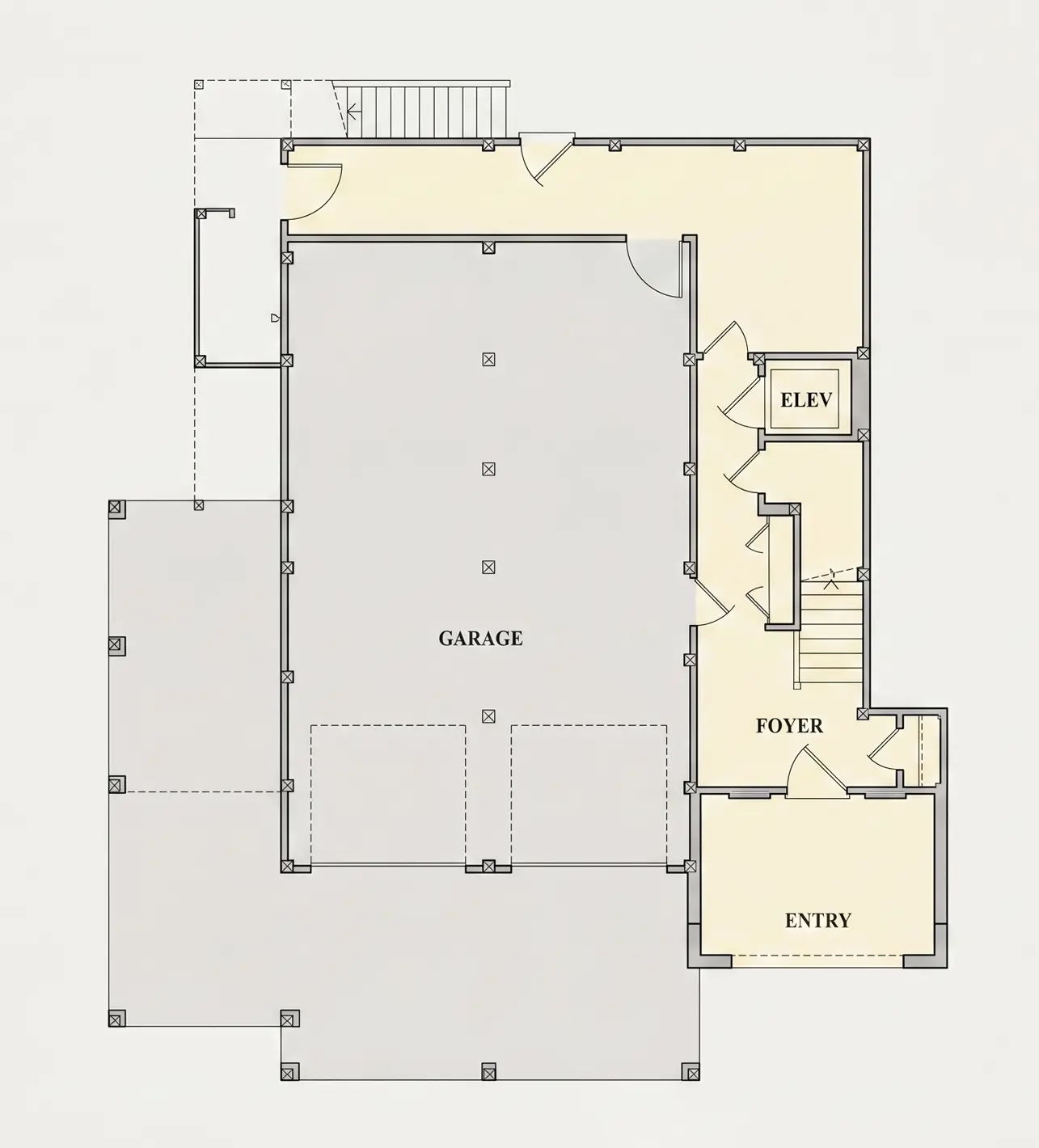 Pagrabs 10 – Trīsstāvu mājas projekts 333 m²: 4 Guļamistabas, Darba istaba, 5 Vannasistabas, Atvērta virtuve, Garāža — 80886R