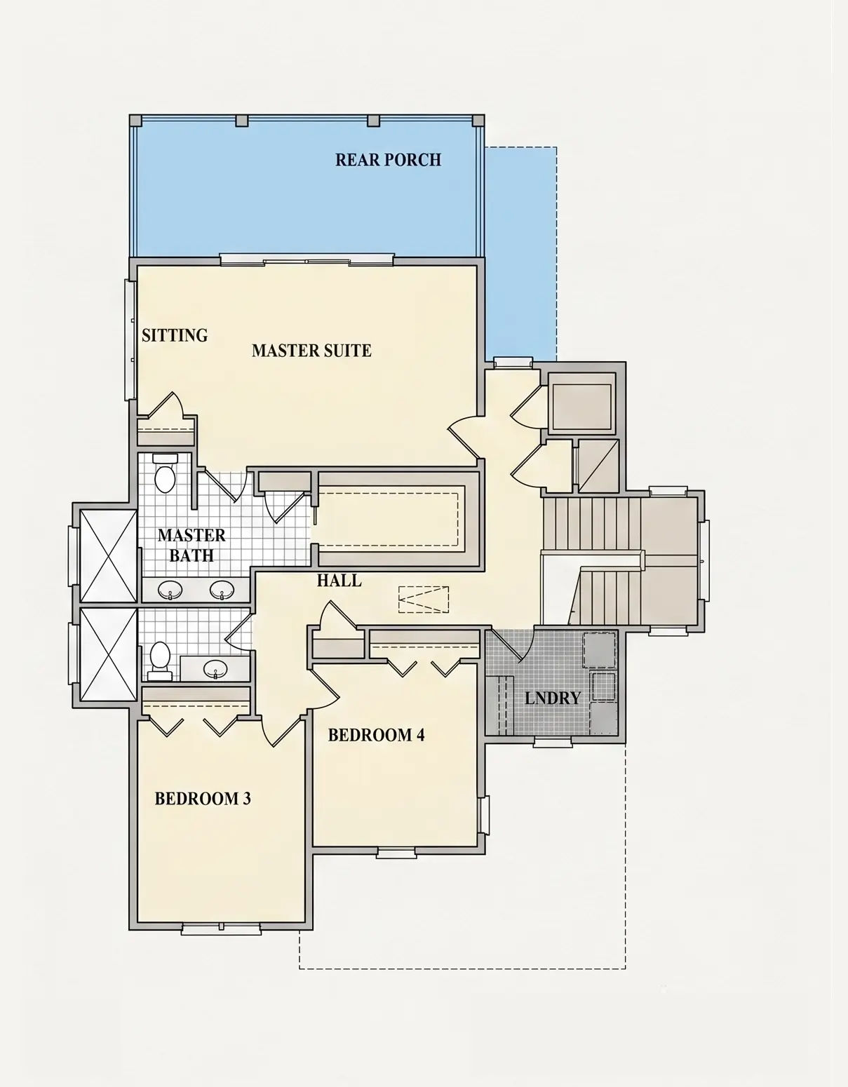 2. stāvs 11 – Trīsstāvu mājas projekts 318 m²: 4 Guļamistabas, 4 Vannasistabas, Atvērta virtuve, Garāža — 12496R