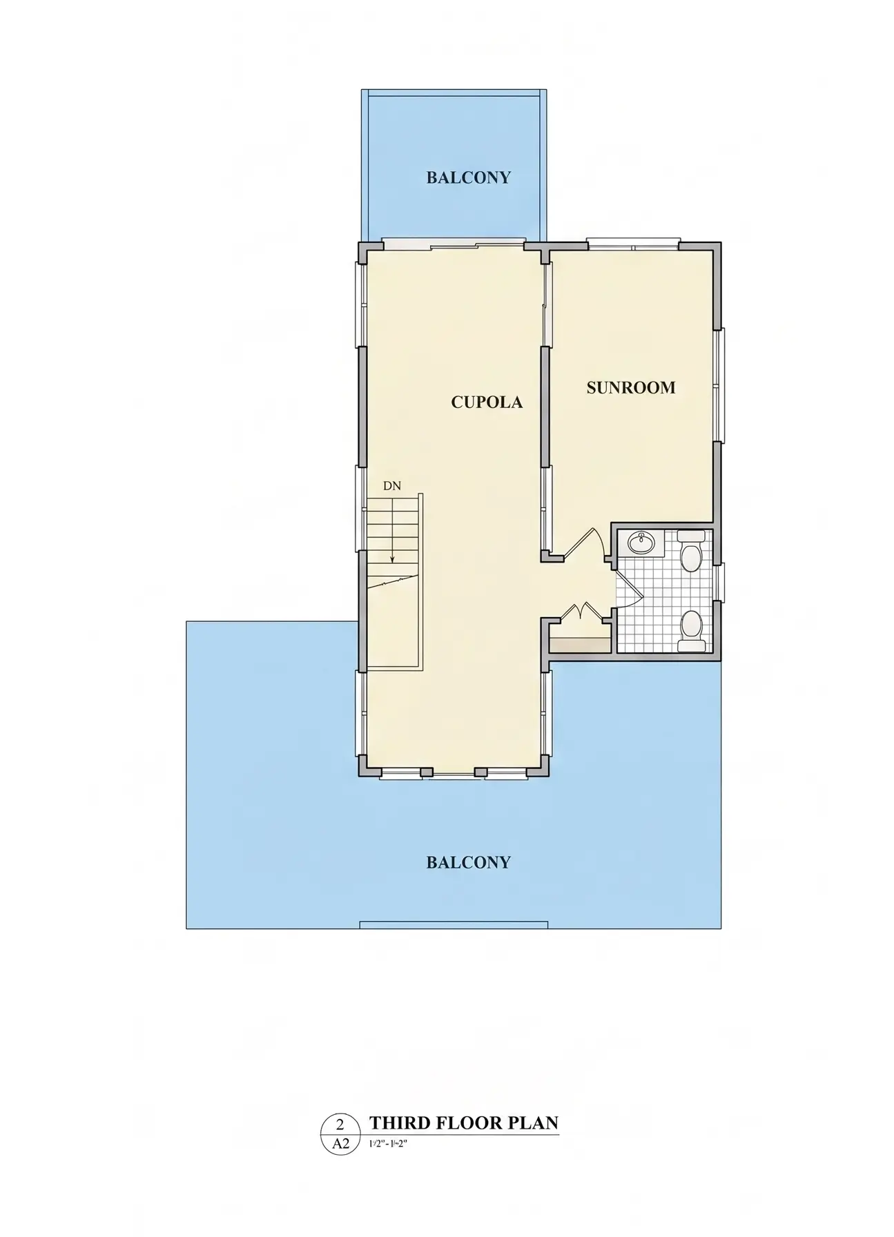 3. stāvs 14 – Trīsstāvu mājas projekts 294 m²: 6 Guļamistabas, 5 Vannasistabas, Atvērta virtuve, Garāža — 24453R
