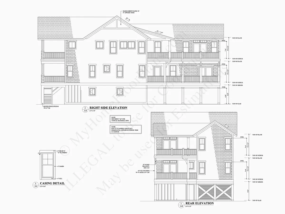 Fasādes 10 – Trīsstāvu mājas projekts 335 m²: 5 Guļamistabas, 6 Vannasistabas, Atvērta virtuve, Garāža — 78451R