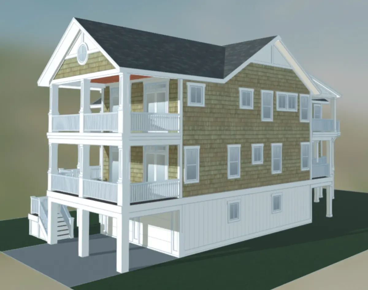 Galvenie attēli 5 – Trīsstāvu mājas projekts 335 m²: 5 Guļamistabas, 6 Vannasistabas, Atvērta virtuve, Garāža — 78451R