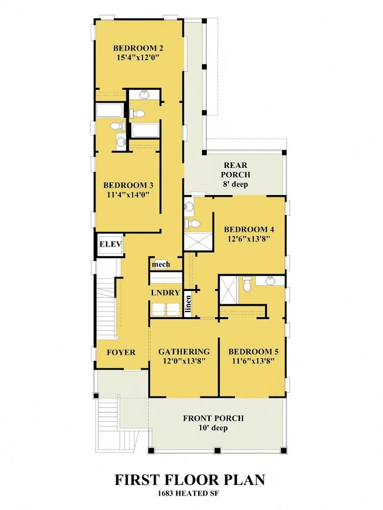 1. stāvs 13 – Trīsstāvu mājas projekts 335 m²: 5 Guļamistabas, 6 Vannasistabas, Atvērta virtuve, Garāža — 78451R