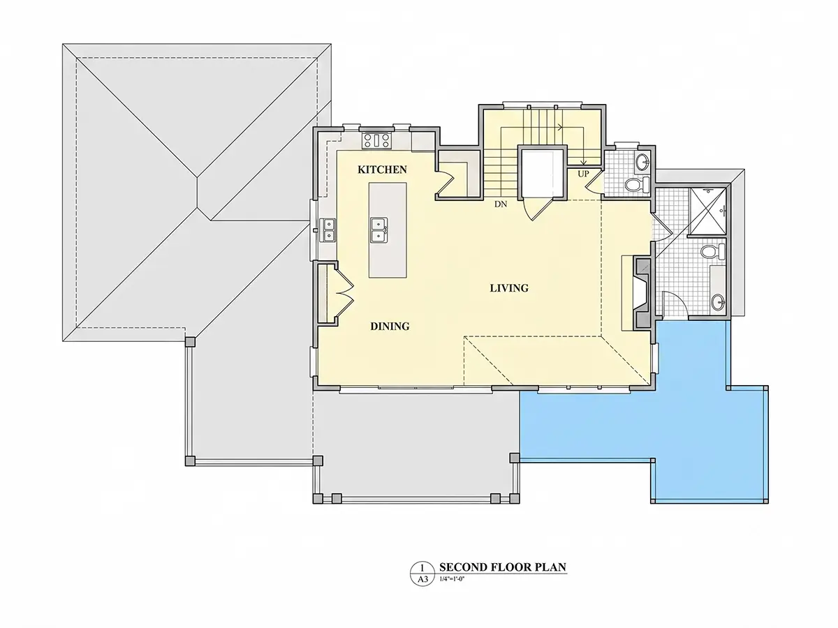 2. stāvs 24 – Trīsstāvu mājas projekts 275 m²: 4 Guļamistabas, 6 Vannasistabas, Atvērta virtuve, Garāža — 74147R