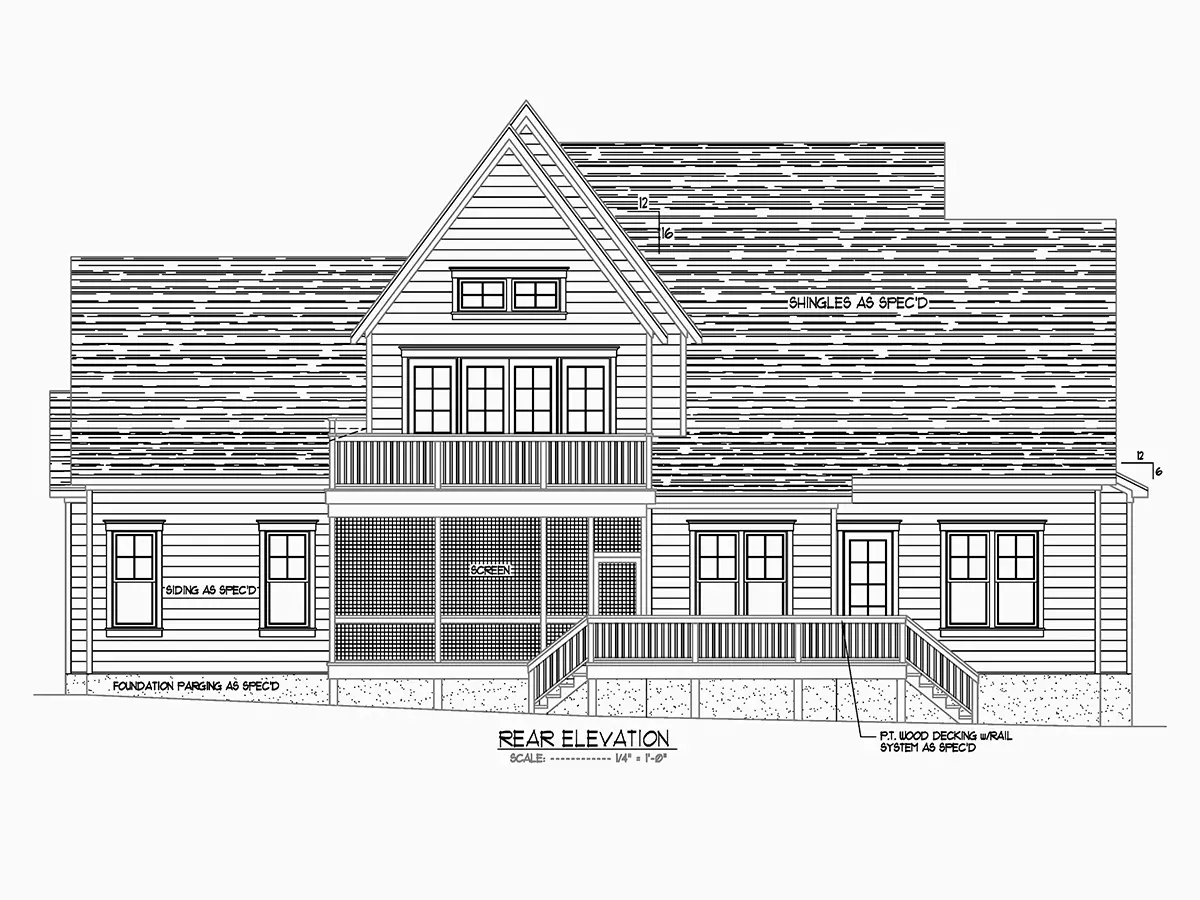 Fasādes 26 – Mājas projekts ar mansardu 403 m²: 3 Guļamistabas, Darba istaba, 5 Vannasistabas, Atvērta virtuve, Garāža — 40137R