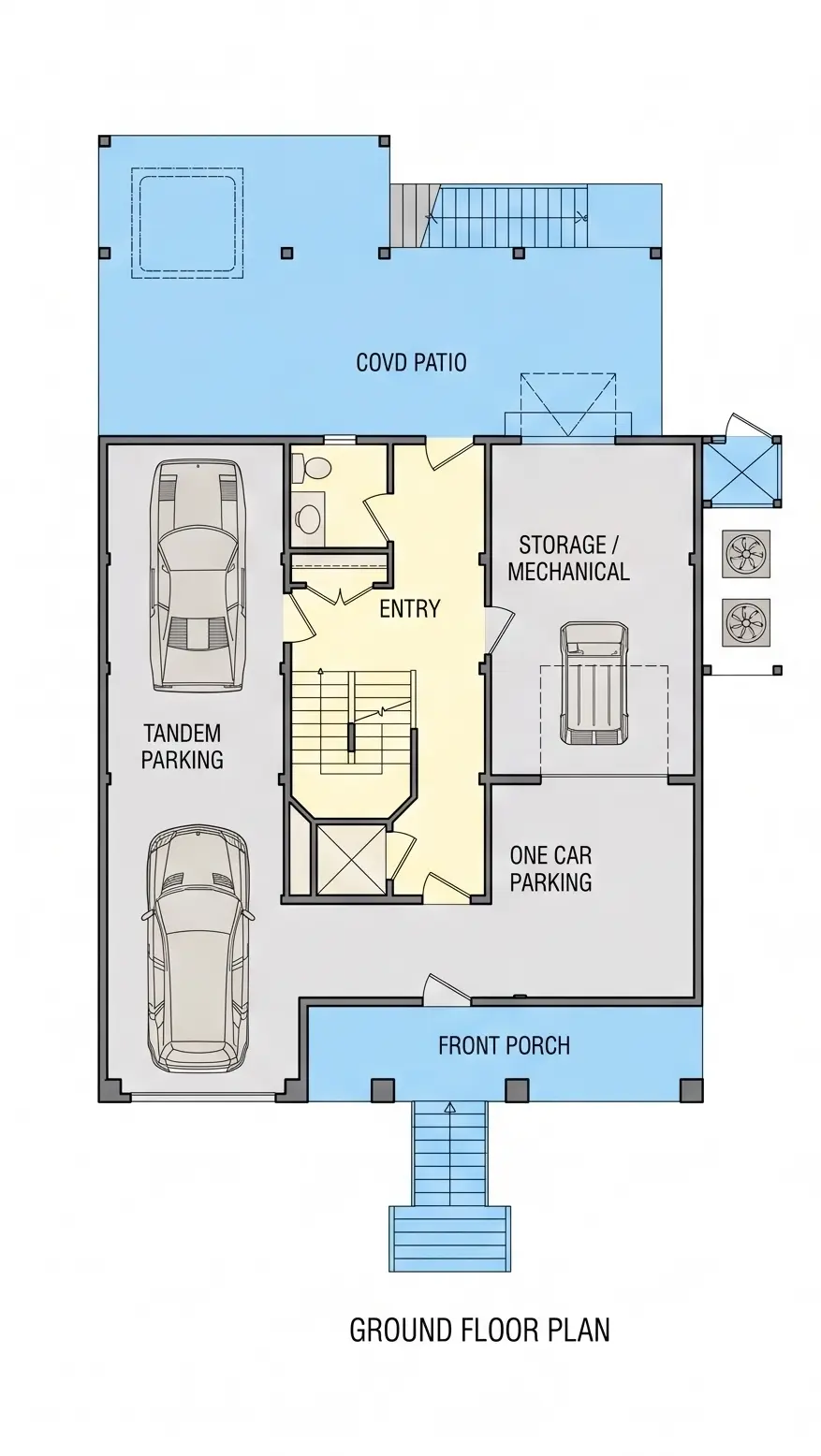 Pagrabs 11 – Trīsstāvu mājas projekts 255 m²: 4 Guļamistabas, 5 Vannasistabas, Atvērta virtuve, Garāža — 44965R