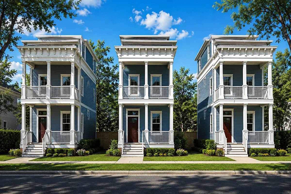 Galvenie attēli 2 – Trīsstāvu mājas projekts 117 m²: 2 Guļamistabas, 4 Vannasistabas, Atvērta virtuve, bez Garāžas — 15659R