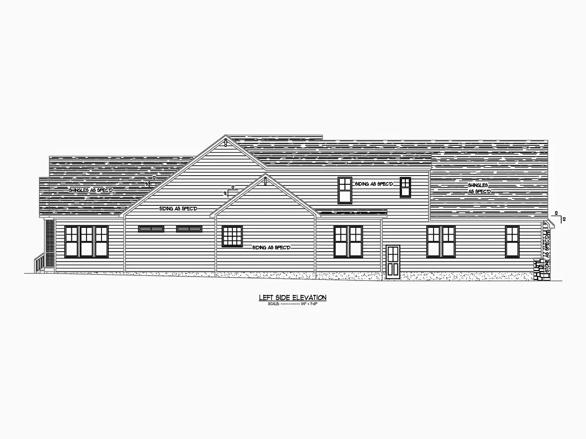 Fasādes 6 – Mājas projekts ar mansardu 326 m²: 4 Guļamistabas, Darba istaba, 4 Vannasistabas, Atvērta virtuve, Garāža — 84955R