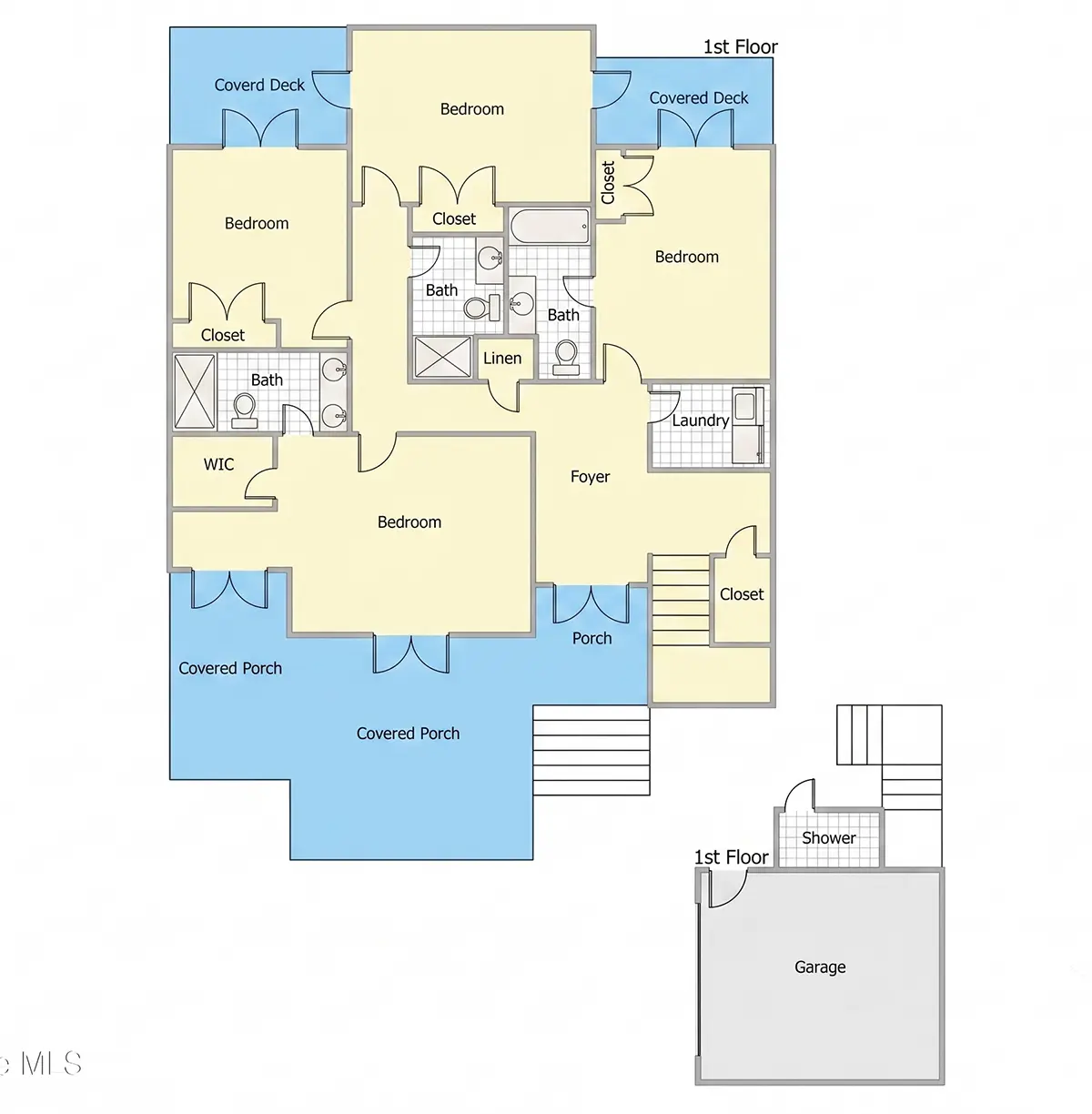 1. stāvs 20 – Divstāvu mājas projekts 265 m²: 5 Guļamistabas, 6 Vannasistabas, Atvērta virtuve, Garāža — 11745R