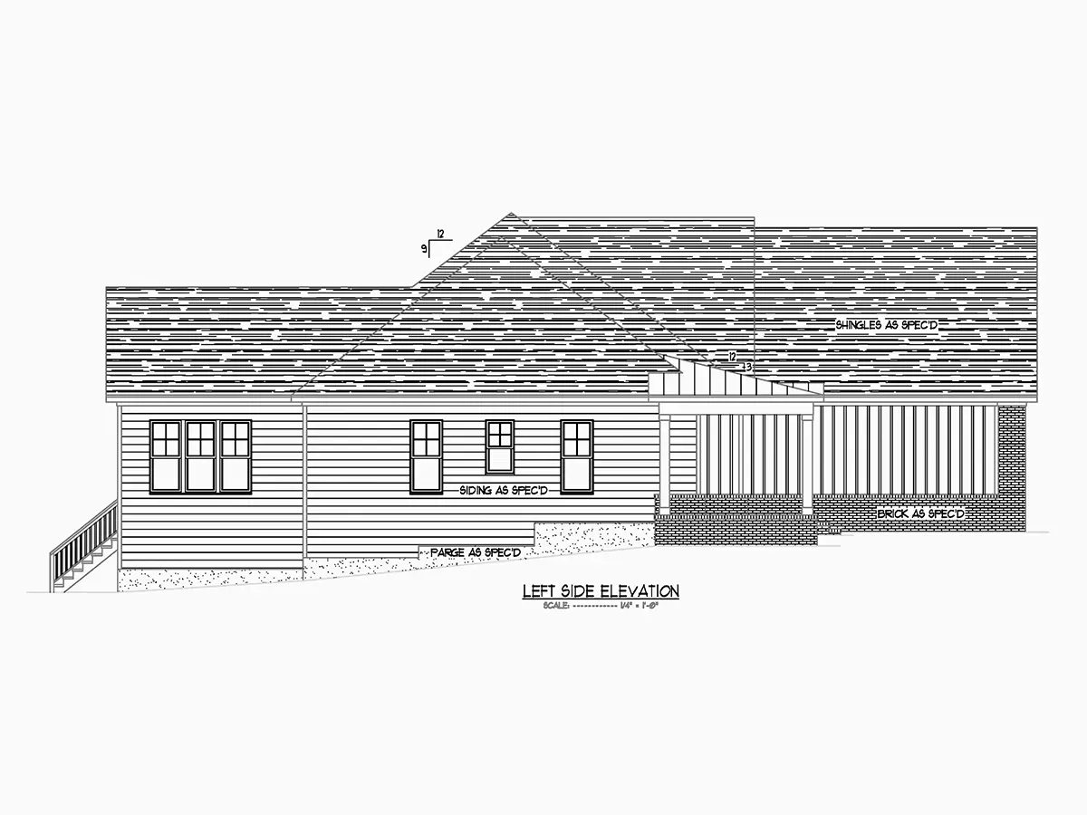 Fasādes 20 – Mājas projekts ar mansardu 297 m²: 4 Guļamistabas, Darba istaba, 4 Vannasistabas, Atvērta virtuve, Garāža — 74644R