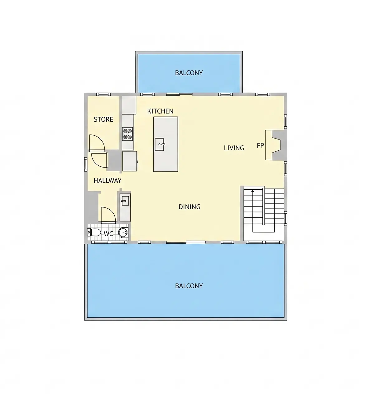 2. stāvs 21 – Trīsstāvu mājas projekts 281 m²: 5 Guļamistabas, 5 Vannasistabas, Atvērta virtuve, bez Garāžas — 13197R