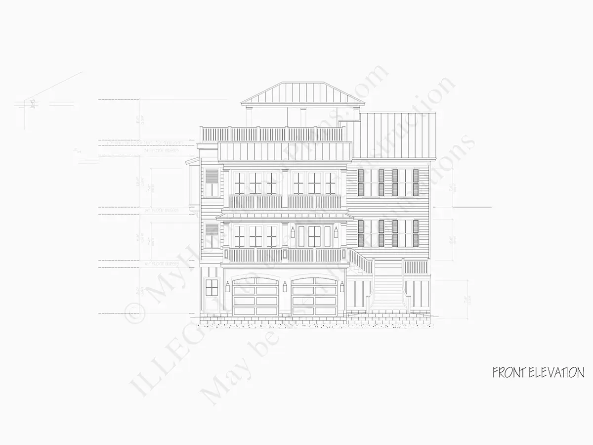 Fasādes 22 – Trīsstāvu mājas projekts 473 m²: 5 Guļamistabas, 5 Vannasistabas, Atvērta virtuve, Garāža — 67090R