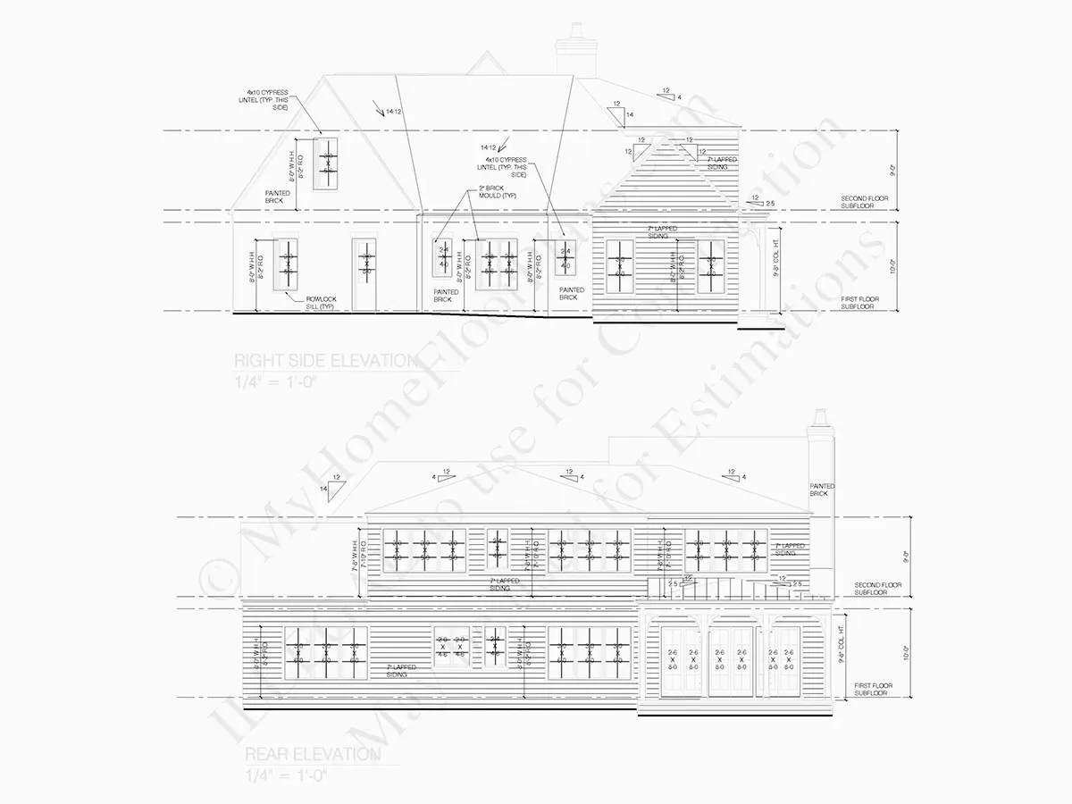 Fasādes 6 – Mājas projekts ar mansardu 357 m²: 4 Guļamistabas, 5 Vannasistabas, Atvērta virtuve, Garāža — 72099R
