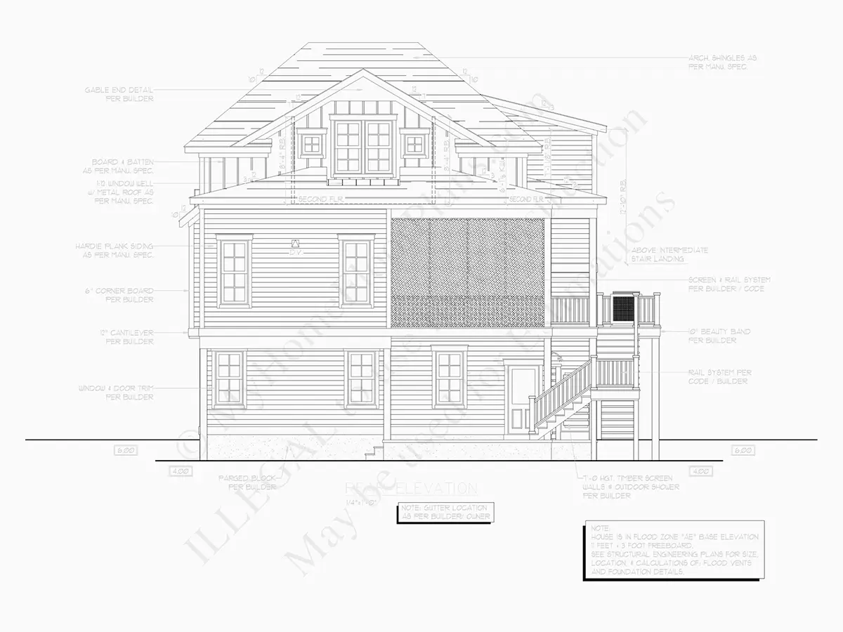 Fasādes 6 – Trīsstāvu mājas projekts 203 m²: 3 Guļamistabas, 2 Vannasistabas, Atvērta virtuve, Garāža — 37724R