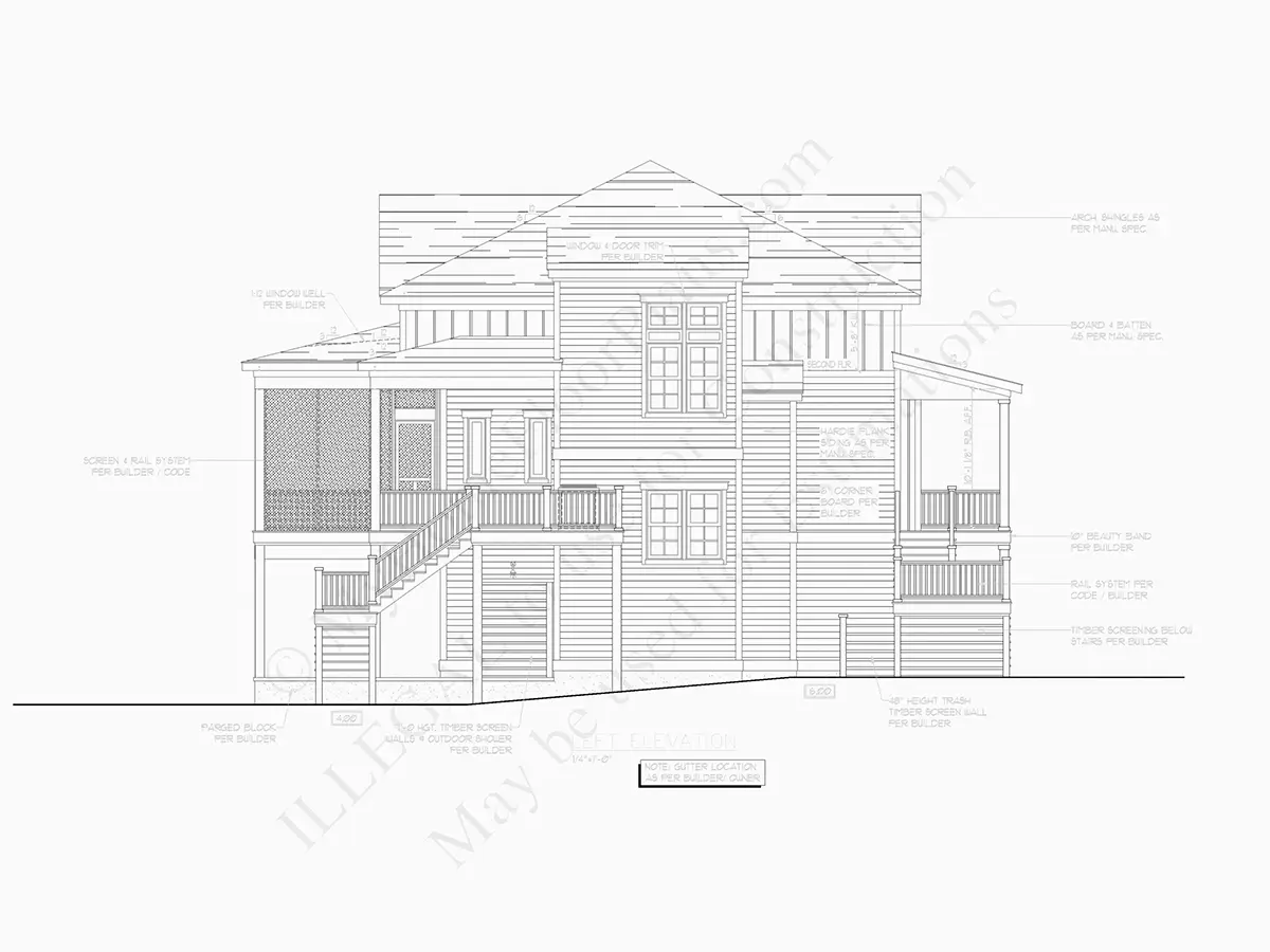 Fasādes 8 – Trīsstāvu mājas projekts 203 m²: 3 Guļamistabas, 2 Vannasistabas, Atvērta virtuve, Garāža — 37724R