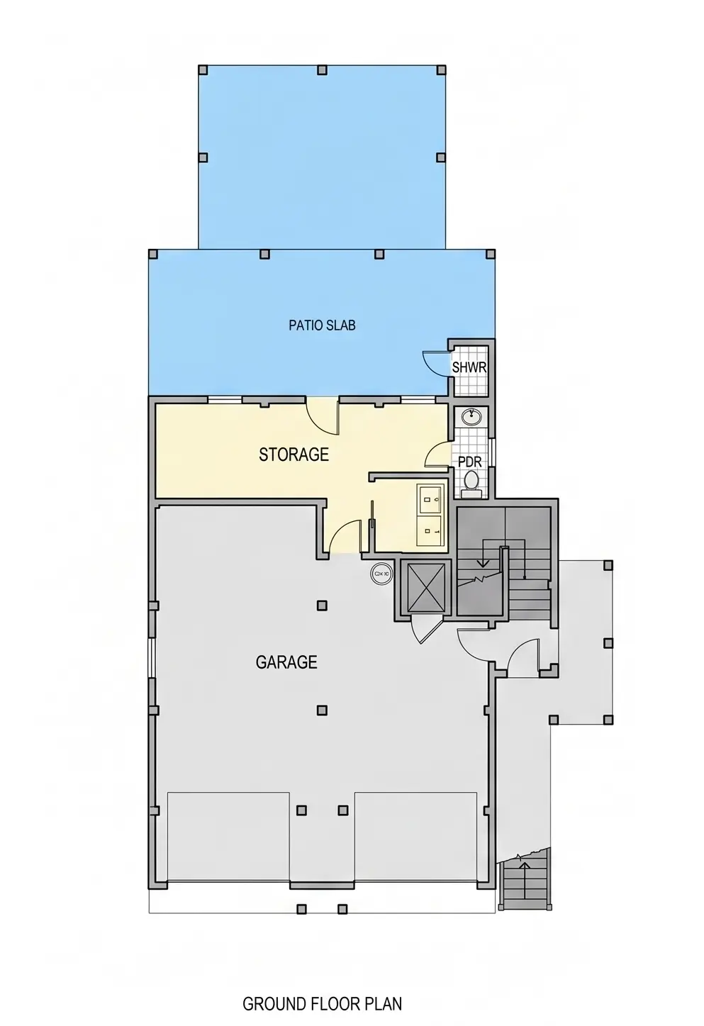 Pagrabs 11 – Trīsstāvu mājas projekts 218 m²: 4 Guļamistabas, 4 Vannasistabas, Atvērta virtuve, Garāža — 46204R