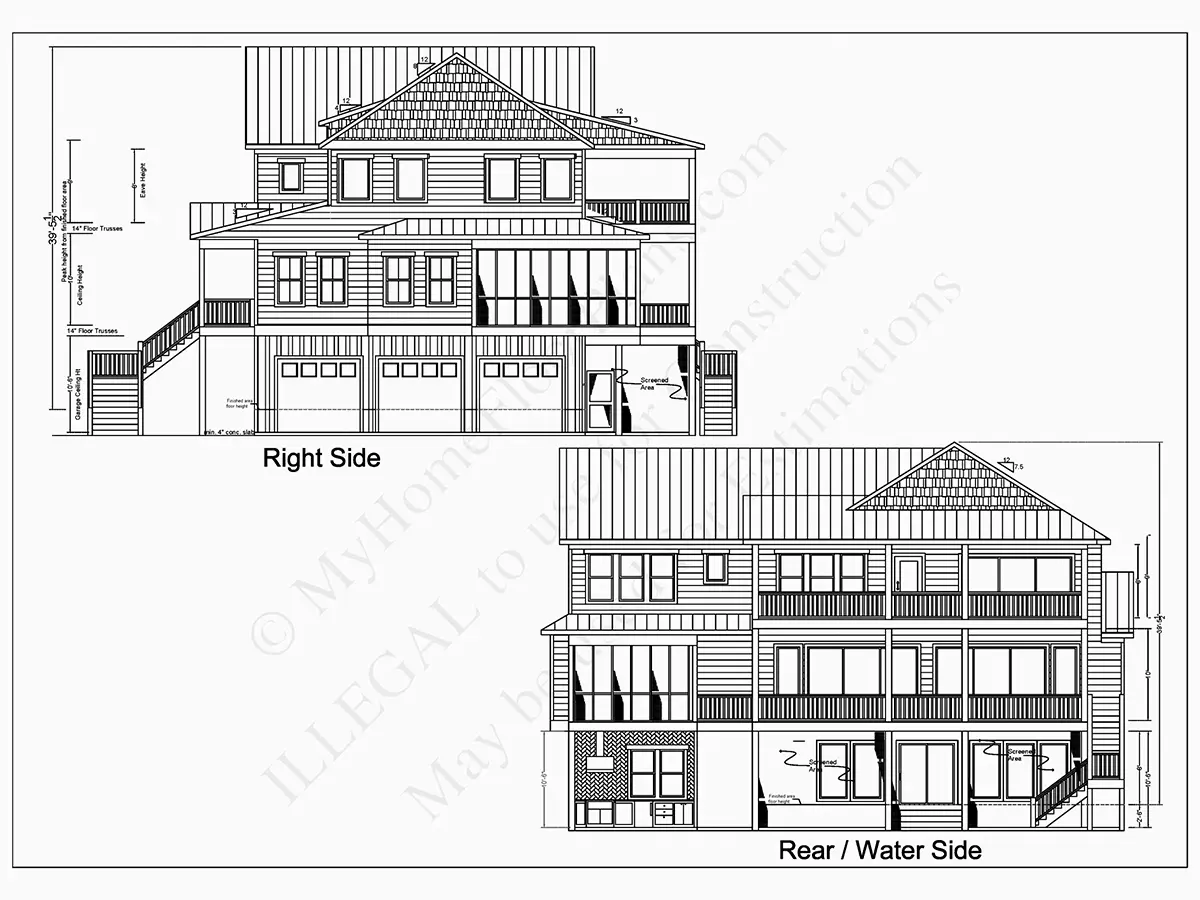 Fasādes 8 – Trīsstāvu mājas projekts 378 m²: 5 Guļamistabas, Darba istaba, 6 Vannasistabas, Atvērta virtuve, Garāža — 11942R