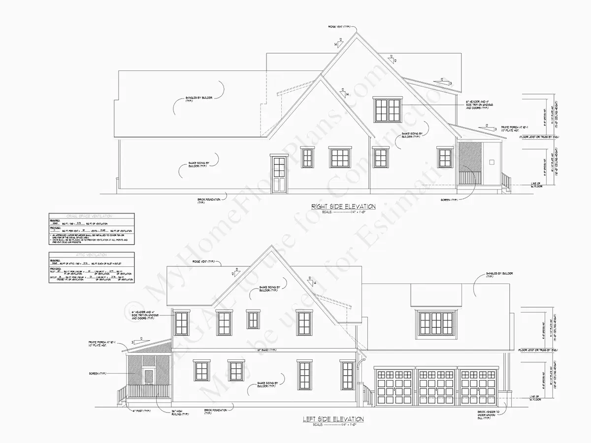 Fasādes 20 – Mājas projekts ar mansardu 425 m²: 4 Guļamistabas, 4 Vannasistabas, Atvērta virtuve, Garāža — 73643R