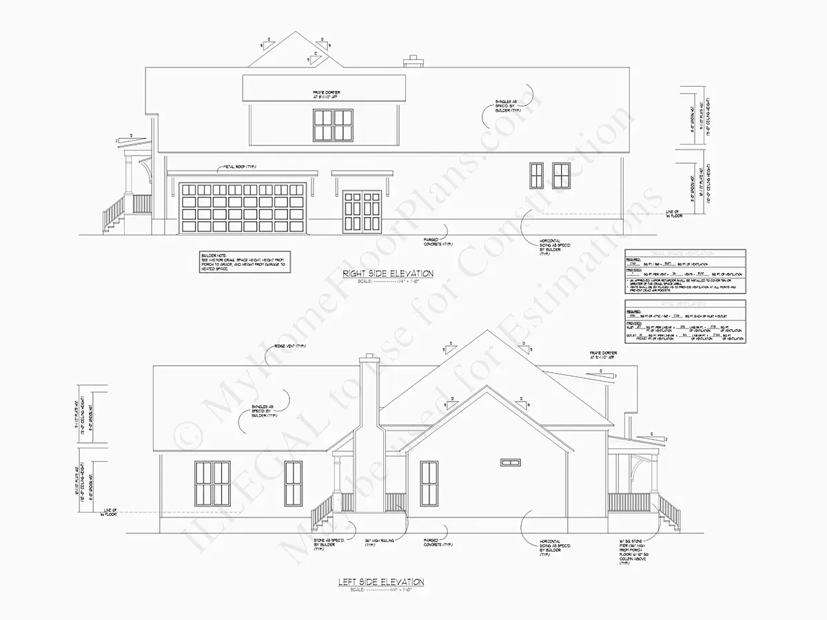 Fasādes 11 – Mājas projekts ar mansardu 317 m²: 4 Guļamistabas, Darba istaba, 4 Vannasistabas, Atvērta virtuve, Garāža — 29008R