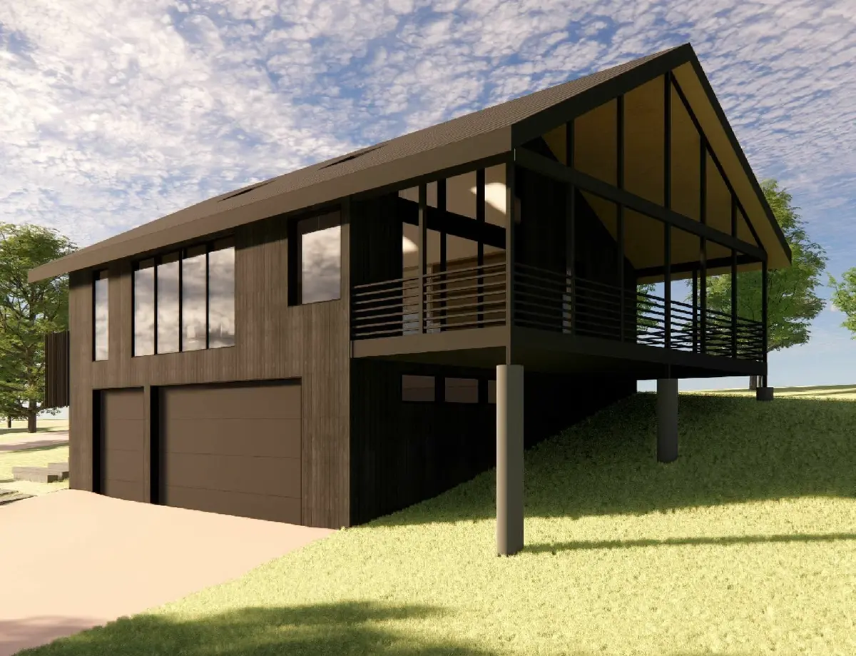 Galvenie attēli 6 – Divstāvu mājas projekts 113 m²: 2 Guļamistabas, 2 Vannasistabas, Atvērta virtuve, Garāža — 65832R