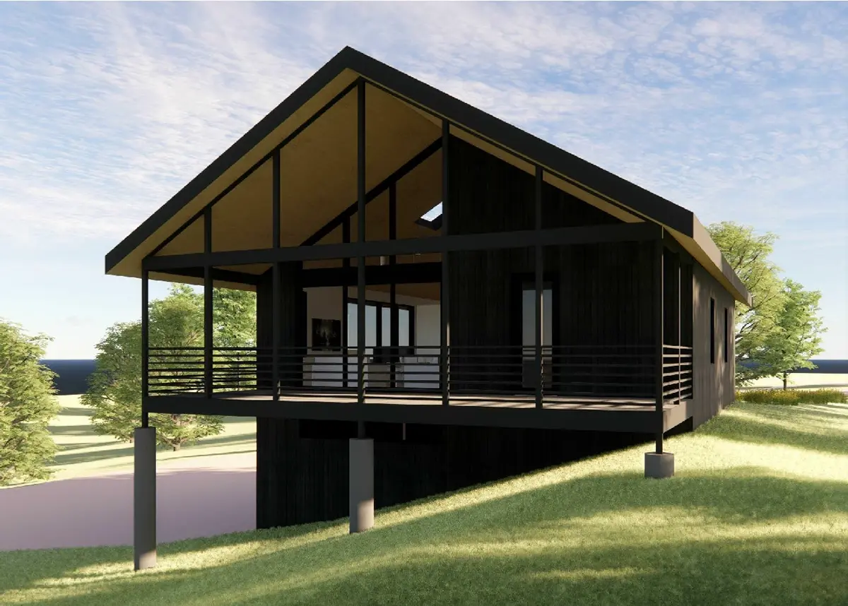 Galvenie attēli 5 – Divstāvu mājas projekts 113 m²: 2 Guļamistabas, 2 Vannasistabas, Atvērta virtuve, Garāža — 65832R