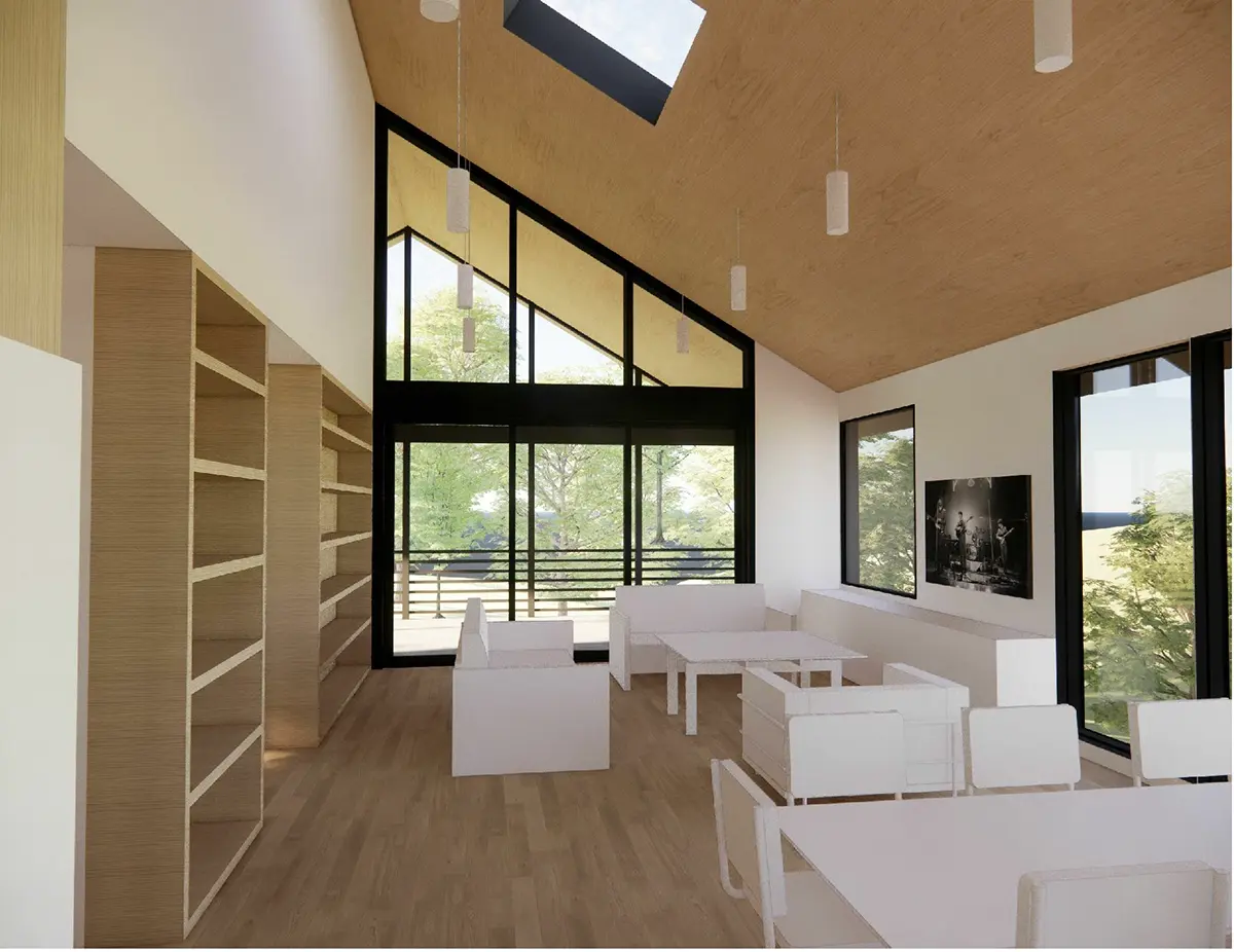Interjers 8 – Divstāvu mājas projekts 113 m²: 2 Guļamistabas, 2 Vannasistabas, Atvērta virtuve, Garāža — 65832R