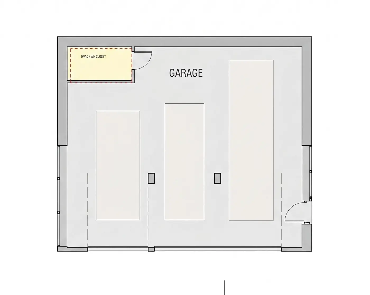1. stāvs 10 – Divstāvu mājas projekts 113 m²: 2 Guļamistabas, 2 Vannasistabas, Atvērta virtuve, Garāža — 65832R
