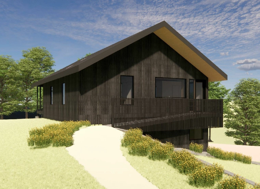 Galvenie attēli 4 – Divstāvu mājas projekts 113 m²: 2 Guļamistabas, 2 Vannasistabas, Atvērta virtuve, Garāža — 65832R