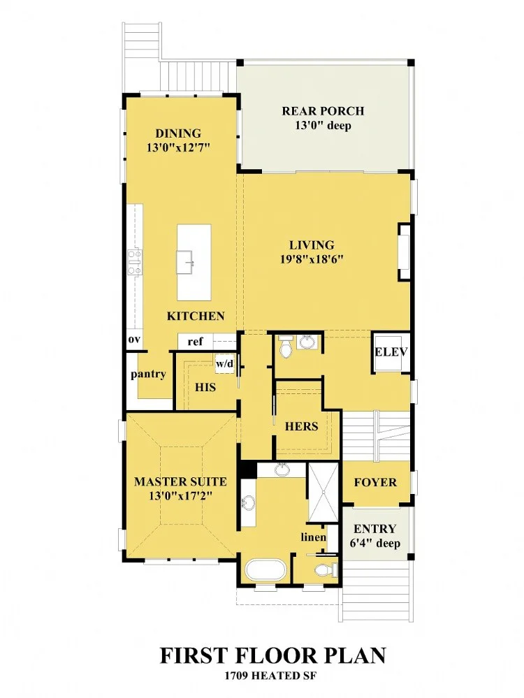 1. stāvs 8 – Trīsstāvu mājas projekts 340 m²: 4 Guļamistabas, 5 Vannasistabas, Atvērta virtuve, Garāža — 68354R