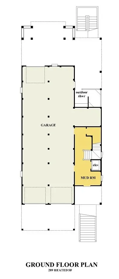 Pagrabs 7 – Trīsstāvu mājas projekts 383 m²: 5 Guļamistabas, 5 Vannasistabas, Atvērta virtuve, Garāža — 26386R