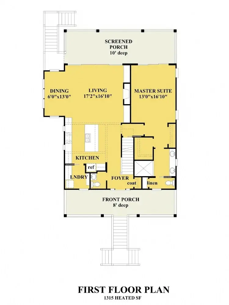 1. stāvs 8 – Trīsstāvu mājas projekts 206 m²: 4 Guļamistabas, 3 Vannasistabas, Atvērta virtuve, Garāža — 22659R