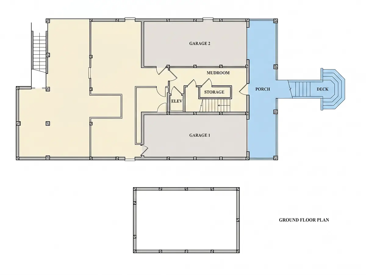 Pagrabs 7 – Trīsstāvu mājas projekts 340 m²: 3 Guļamistabas, Darba istaba, 4 Vannasistabas, Atvērta virtuve, Garāža — 80087R