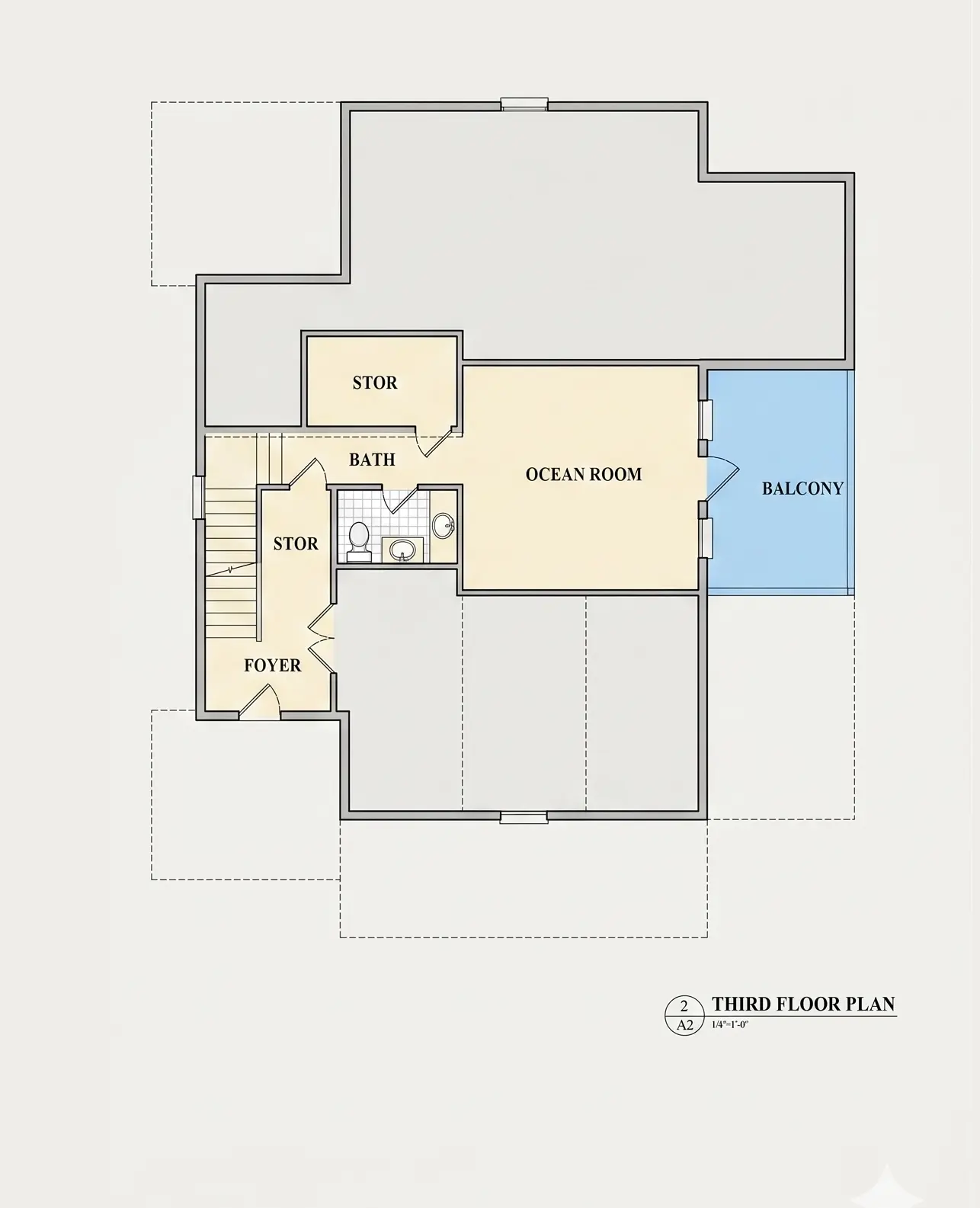 3. stāvs 10 – Trīsstāvu mājas projekts 379 m²: 3 Guļamistabas, Darba istaba, 6 Vannasistabas, Atvērta virtuve, Garāža — 85789R