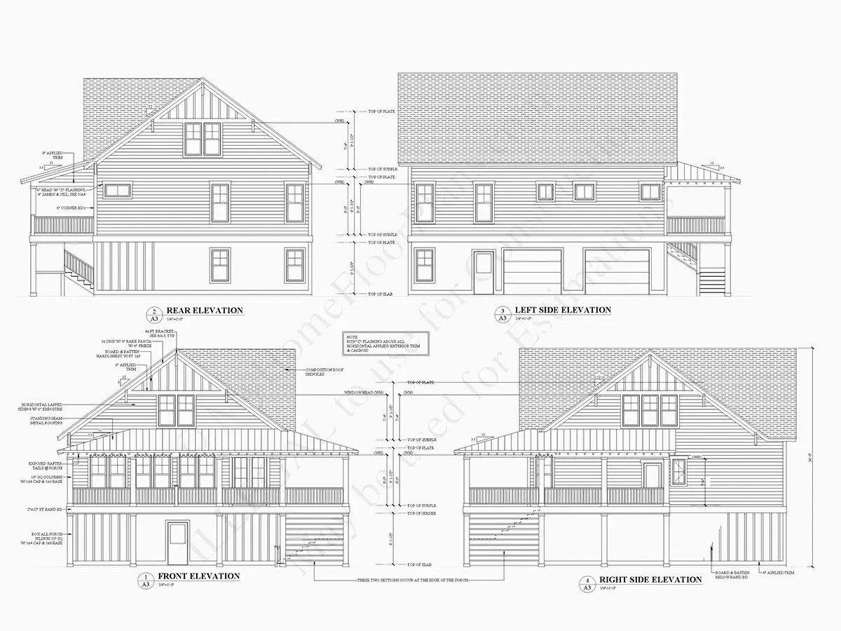 Fasādes 7 – Trīsstāvu mājas projekts 190 m²: 3 Guļamistabas, 3 Vannasistabas, Atvērta virtuve, Garāža — 43809R